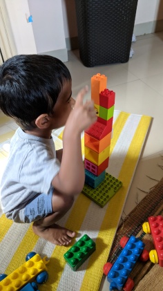 Lego tower for toddlers